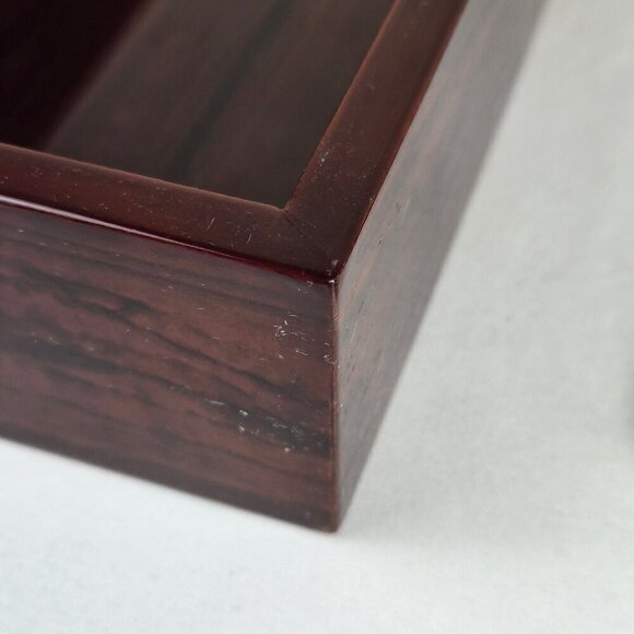 Wooden Lacquered Rectangular Box with Golf Ball & Club Head on Top Removable Lid - Picture 7 of 16